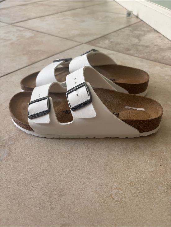 Birkenstock Shoes - Birkenstock White Two-Strap EVA Slip-On Sandals